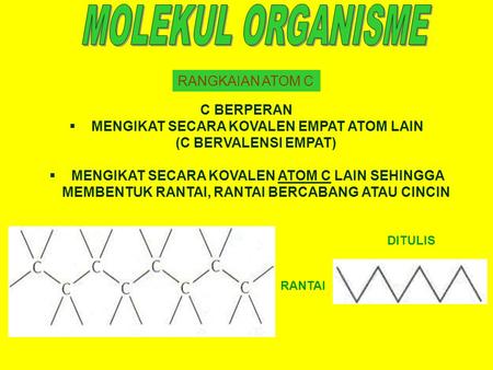 MENGIKAT SECARA KOVALEN EMPAT ATOM LAIN (C BERVALENSI EMPAT)