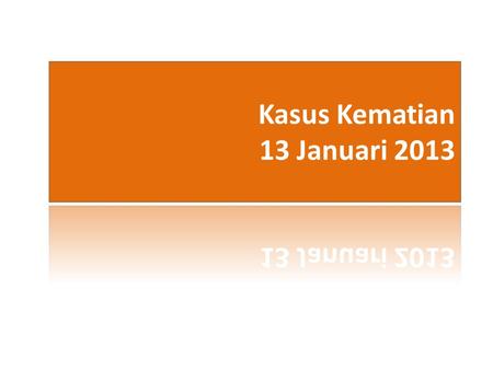 Kasus Kematian 13 Januari 2013