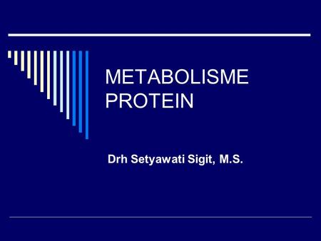 METABOLISME PROTEIN Drh Setyawati Sigit, M.S..