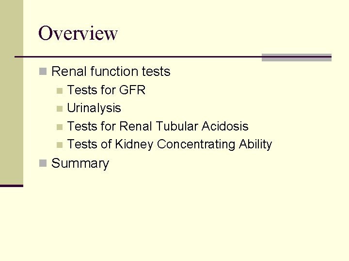 Interpretation of renal biochemistry Doc Dr Mine KUCUR