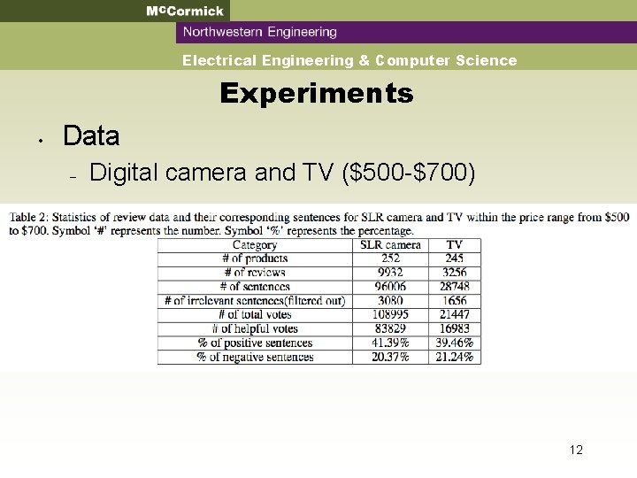 Mc. Cormick Northwestern Engineering Electrical Engineering & Computer Science Experiments • Data – Digital