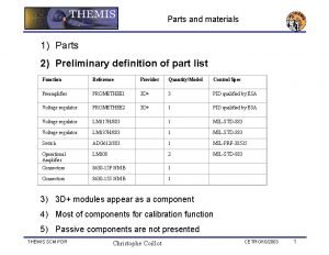 Parts of preliminaries