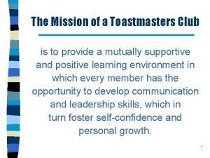 Toastmasters club mission