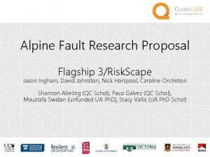 Alpine fault simulation