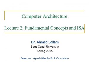 Computer architecture lecture