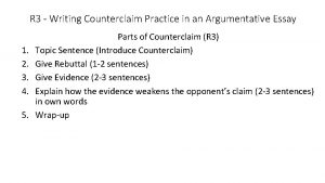 How to start a counterclaim paragraph