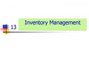 Dependent demand items