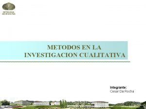 UNIVERSIDAD SIMON BOLIVAR METODOS EN LA INVESTIGACION CUALITATIVA