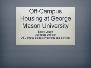 George mason university off campus housing