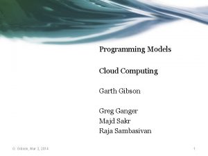 Cloud computing programming models