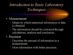 Basic laboratory techniques introduction