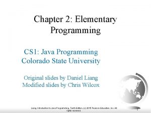 Elementary programming in java