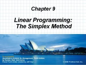 Chapter 9 linear programming