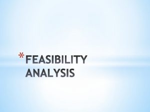 Entrepreneurship feasibility analysis