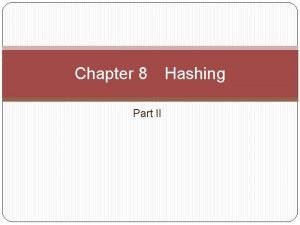 Static hashing and dynamic hashing