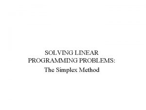 Simplex method problem