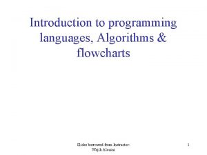 Introduction to programming languages