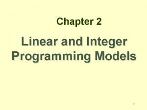 Linear programming importance