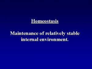 Maintenance of relatively stable internal environment