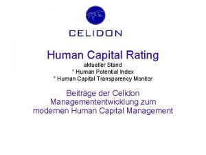 Human potential index