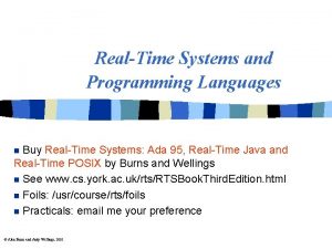 Real-time systems and programming languages