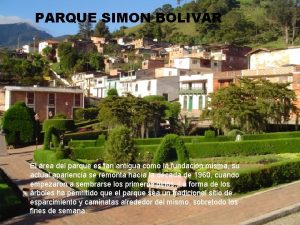 Area del parque simon bolivar