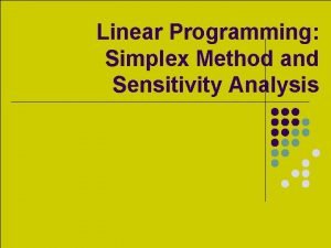 Sensitivity analysis simplex method