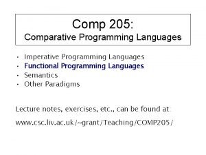 Comparative programming languages