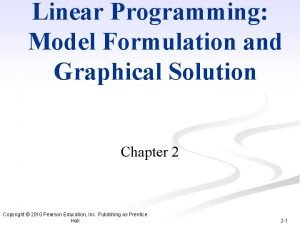 Lp model formulation example