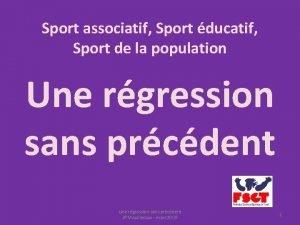 Sport associatif Sport ducatif Sport de la population