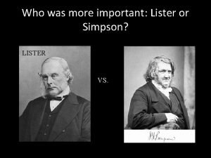 Lister and simpson