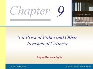 Net present value and other investment criteria