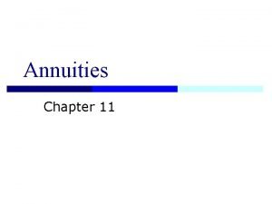 Annuities definition