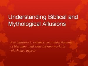 Biblical and mythological allusions