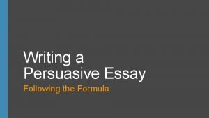 What is persuasive essay