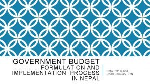 Budget formulation process in nepal