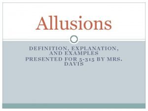 Movie allusion examples