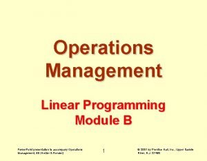 Operations management linear programming