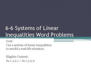 6-6 word problem practice systems of inequalities