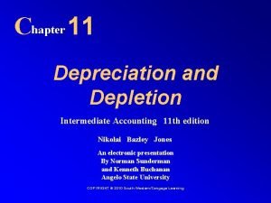 Chapter 11 depreciation