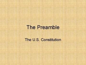 Preamble to the constitution