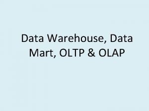 Contoh data warehouse dan data mart