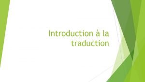 Introduction sur la traduction