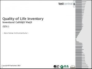 Quality of life inventory (qoli)