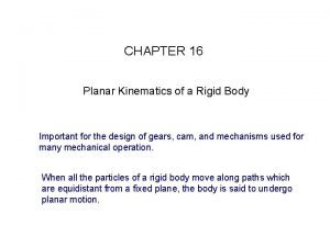 Planar kinematics of a rigid body