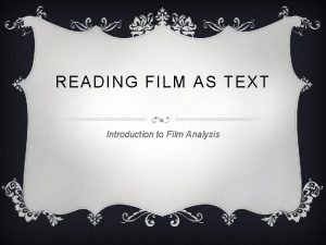 Film as text