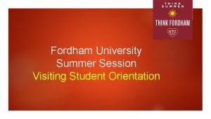 Fordham university visiting student