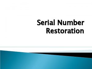 Number restoration