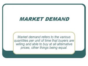 Individual demand vs market demand