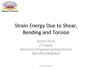 Torsional strain energy formula